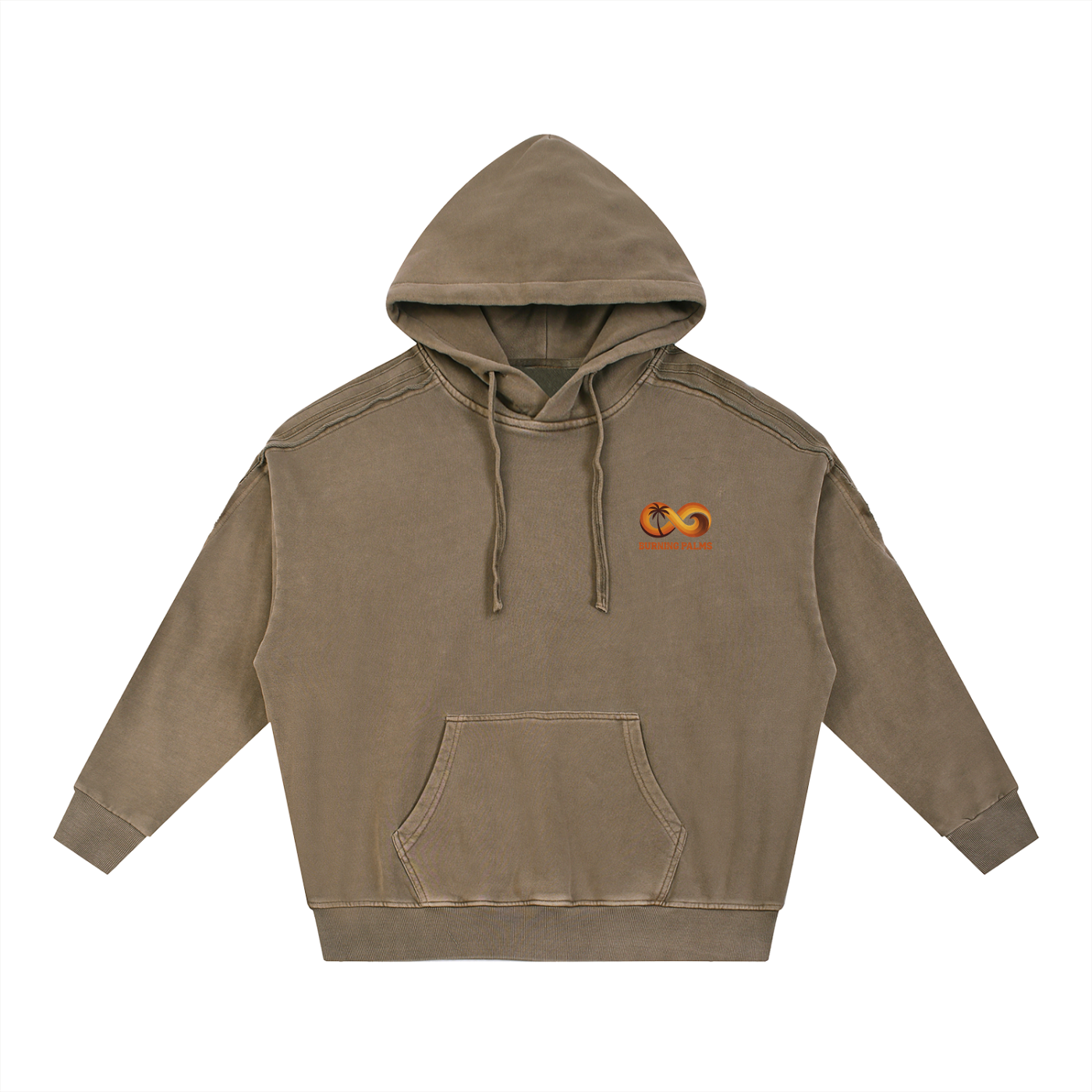 Snow Washed Tape Raw Edge Hoodie