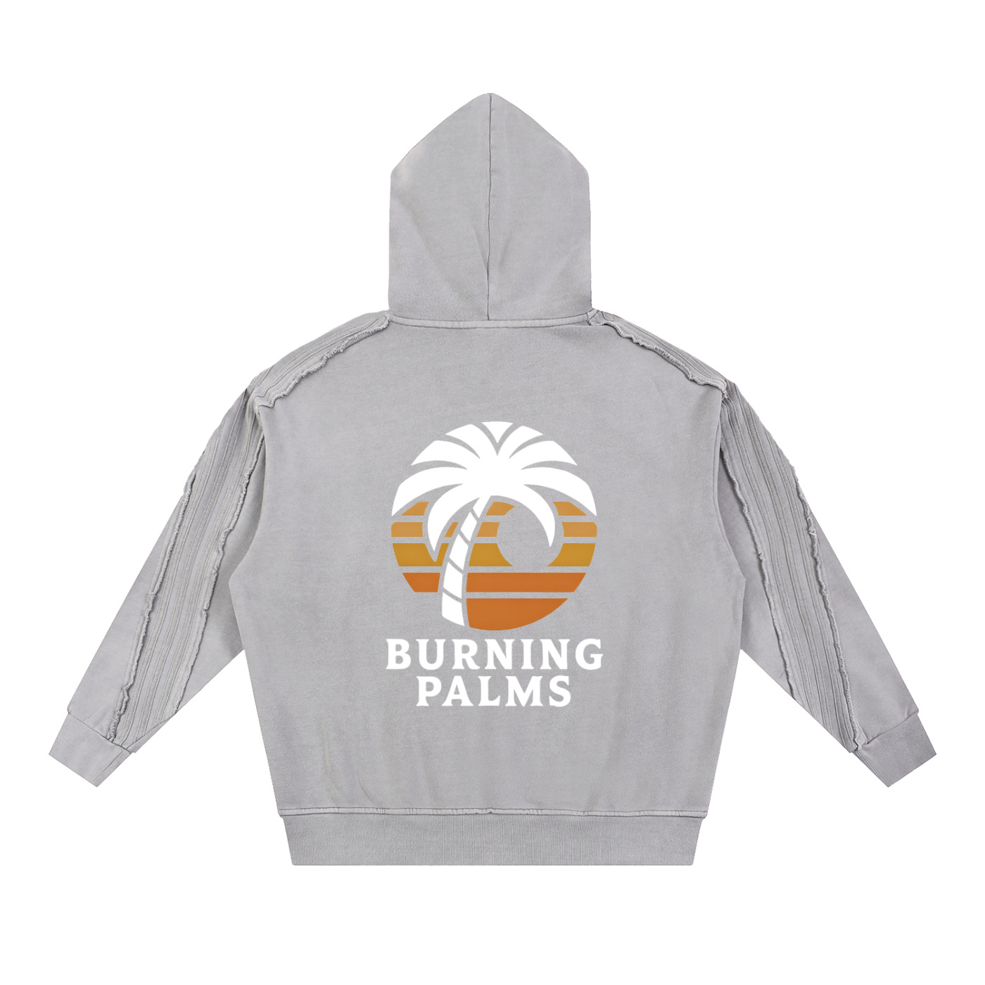 Snow Washed Tape Raw Edge Hoodie