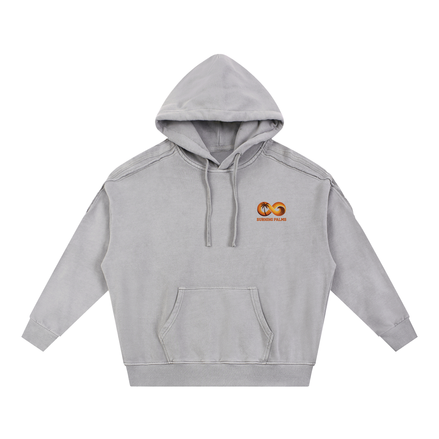 Snow Washed Tape Raw Edge Hoodie