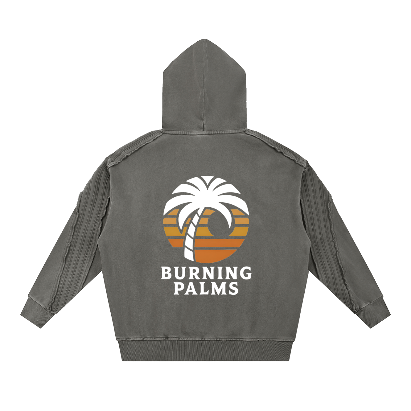 Snow Washed Tape Raw Edge Hoodie