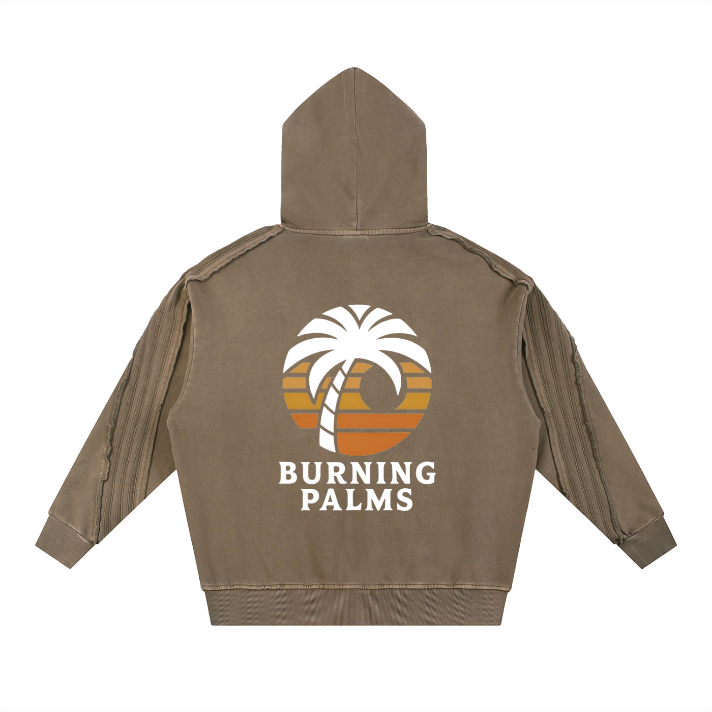 Snow Washed Tape Raw Edge Hoodie